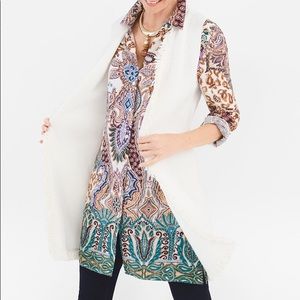 Chico’s GORGEOUS fringe long vest NWT